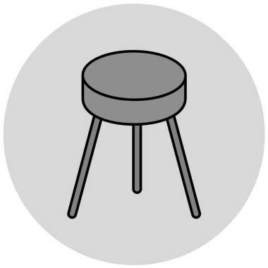 Sandalye. Web simgesi basit illüstrasyon