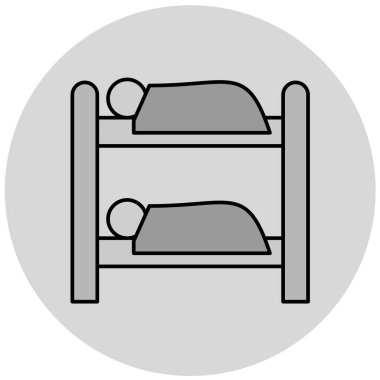 yatak simgesi vektörü web ve mobil uygulama tasarımınız için beyaz arkaplanda izole edildi, uyku işareti