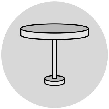 Masa simgesi. Beyaz arkaplanda izole edilmiş web tasarımı için basit mobilya vektör sembolü çizimi