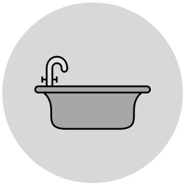 Küvet. Web simgesi basit tasarım