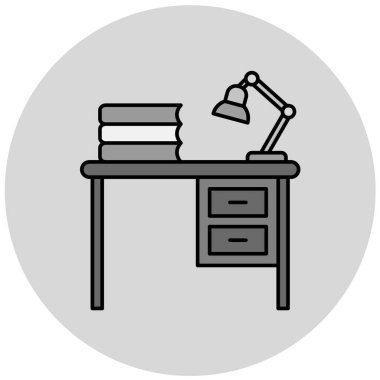 Lamba ikonlu masa. vektör illüstrasyonu