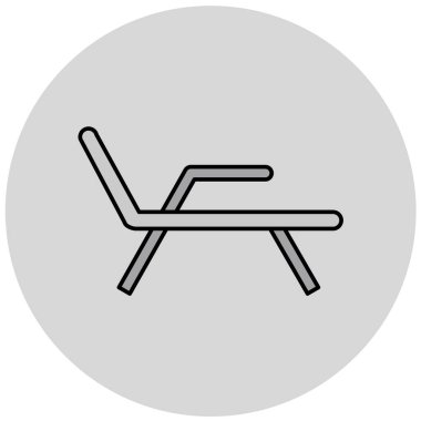 Plaj sandalyesi. Web simgesi basit illüstrasyon