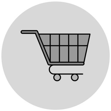 Alışveriş arabası simgesi, vektör illüstrasyonu