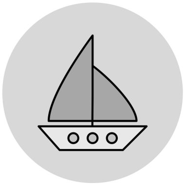 Yelkenli. Web simgesi basit illüstrasyon