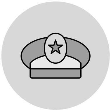 Yıldızlı polis şapkasının vektör illüstrasyonu