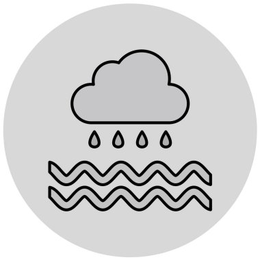 Yağmur. Web simgesi basit illüstrasyon