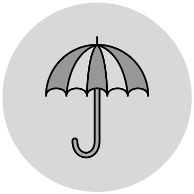 şemsiye simgesi, vektör illüstrasyonu