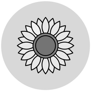 Ayçiçeği. Web simgesi basit illüstrasyon