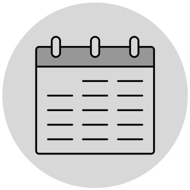 Basit takvim simgesinin vektör illüstrasyonu