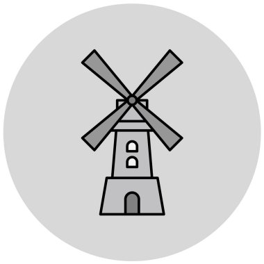 Yel değirmeni ikonu. vektör illüstrasyonu