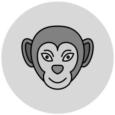 Maymun. Web simgesi basit illüstrasyon