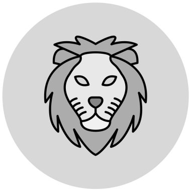 aslan başı ikon vektör illüstrasyonu