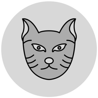 Kedi. Web simgesi basit illüstrasyon