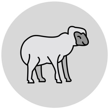 Bir koyun simgesinin vektör illüstrasyonu