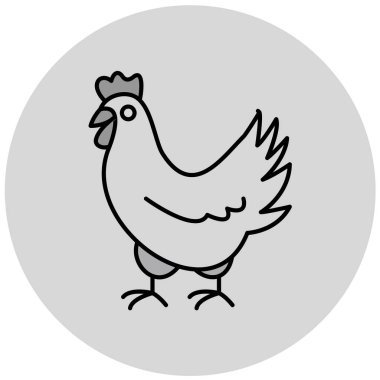 Tavuk. Web simgesi basit illüstrasyon