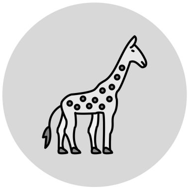 Bir zürafa simgesinin vektör silueti