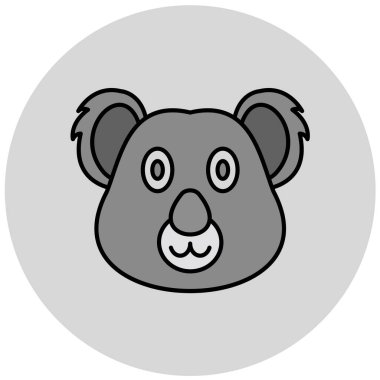 Şirin panda vektör simgesi, hayvan surat