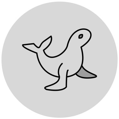 Deniz hayvanı simgesinin vektör illüstrasyonu