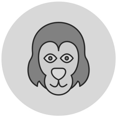 Maymun. Web simgesi basit illüstrasyon