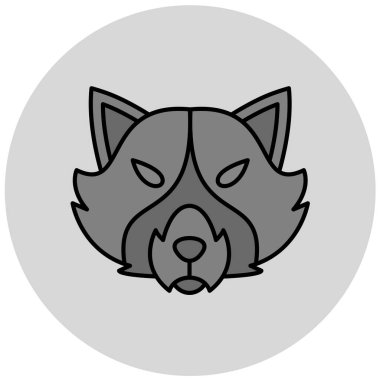 Gri arkaplanda simge vektör illüstrasyonu