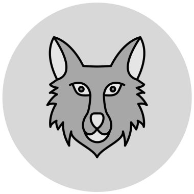 Kurt yüz vektör simgesi