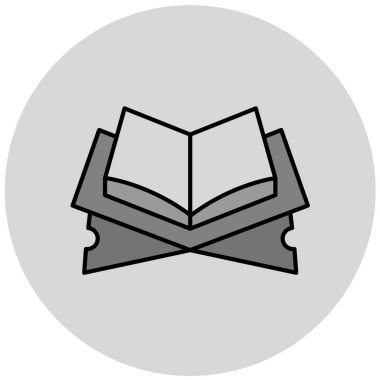 Gri arkaplanda kitap simgesi çizimi