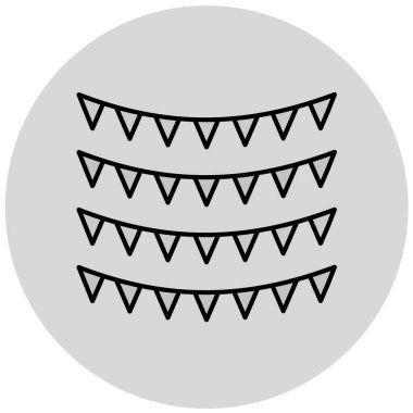 Festival ögesi, gri arkaplanda vektör illüstrasyonu