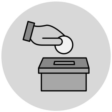 Kutu simgesi ile el, vektör illüstrasyonu