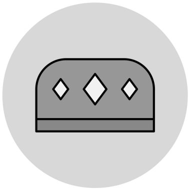 Gri arkaplanda simge vektör illüstrasyonu