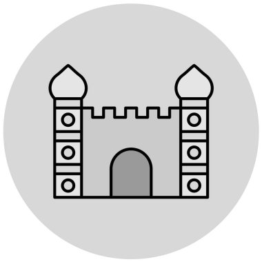 Gri arkaplanda simge vektör illüstrasyonu