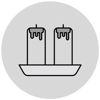 Tek mum simgesinin vektör illüstrasyonu