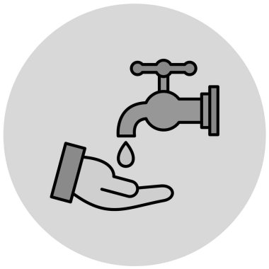 Musluk ikonu. Beyaz arkaplanda izole edilmiş web tasarımı için musluk vektör simgelerinin basit çizimi