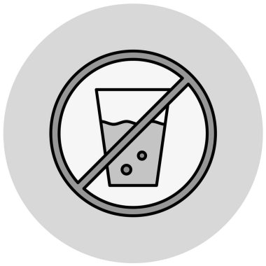 Alkol ikonu yok. Beyaz arkaplanda izole edilmiş web tasarımı için hiçbir bira vektör simgesi yok