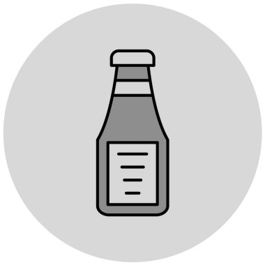 Bira şişesi ikonu. Beyaz arkaplanda izole edilmiş web tasarımı için alkol içeceği vektör simgelerinin basit bir gösterimi