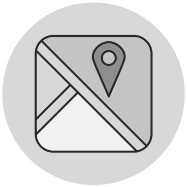 Moda biçimi izole edilmiş arkaplanda harita simgesi