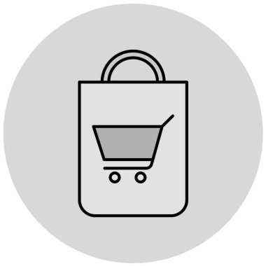 Alışveriş arabası simgesi, vektör illüstrasyonu