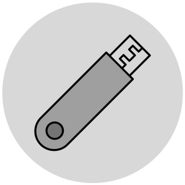 USB flash disk simgesi. vektör illüstrasyonu