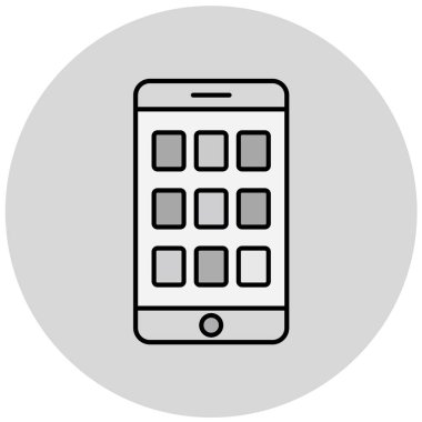 Cep telefonu simgesi, vektör illüstrasyonu