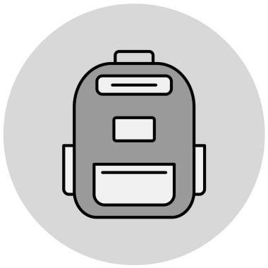 sırt çantası simgesi vektör illüstrasyonu