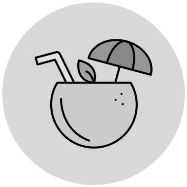 Kokteyl vektörü basit çizgi simgesi