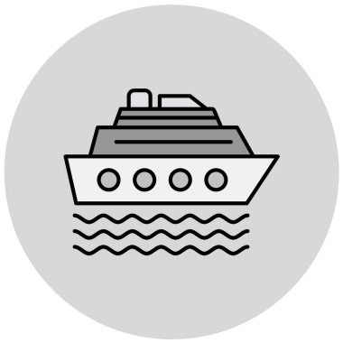 Gemi. Web simgesi basit illüstrasyon