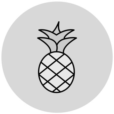 ananas vektörü basit kabartma simgesi