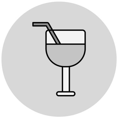 Kokteyl simgesi basit vektör illüstrasyonu