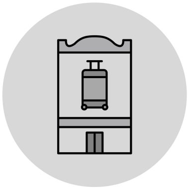 Bagaj ikonlu dolabın vektör illüstrasyonu