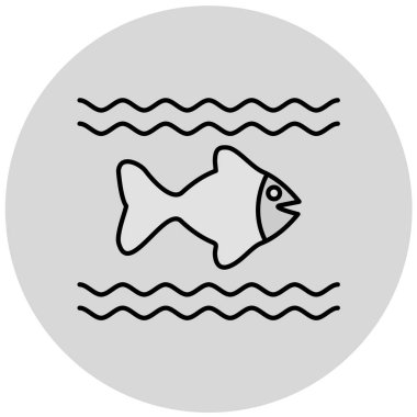 Balık. Web simgesi basit illüstrasyon