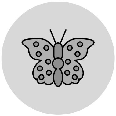 Kelebek basit simgesi, vektör çizim