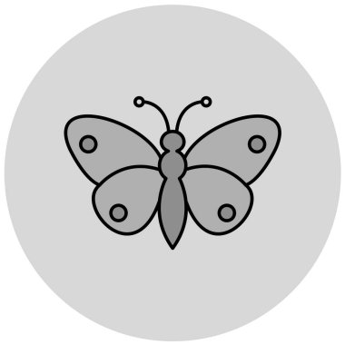 Kelebek basit simgesi, vektör çizim