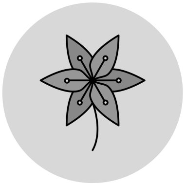 Çiçek basit simgesi, vektör çizim