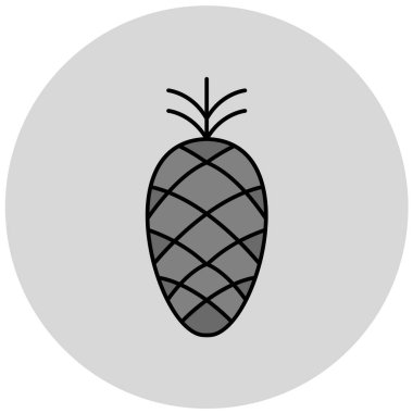 çam kozalağı basit simgesi, vektör illüstrasyonu