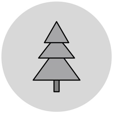 Köknar ağacı simgesi, vektör illüstrasyonu